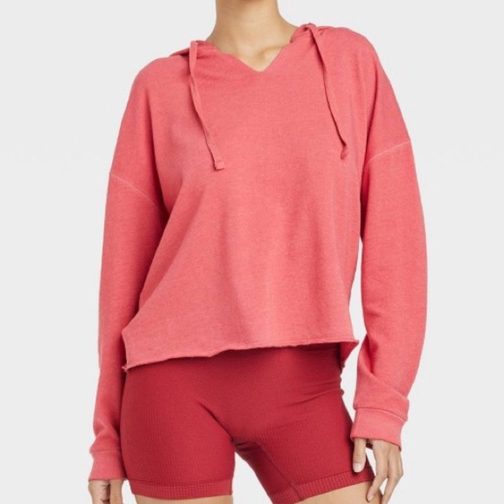 NWT French terry hooded sweatshirt red